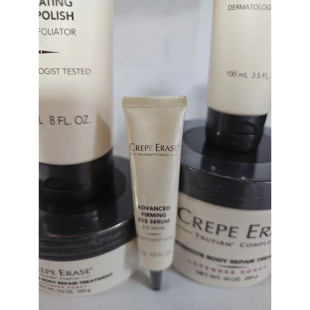 New Crepe Erase Trufirm Complex 5 piece set Dermatologist tested Lavender Honey